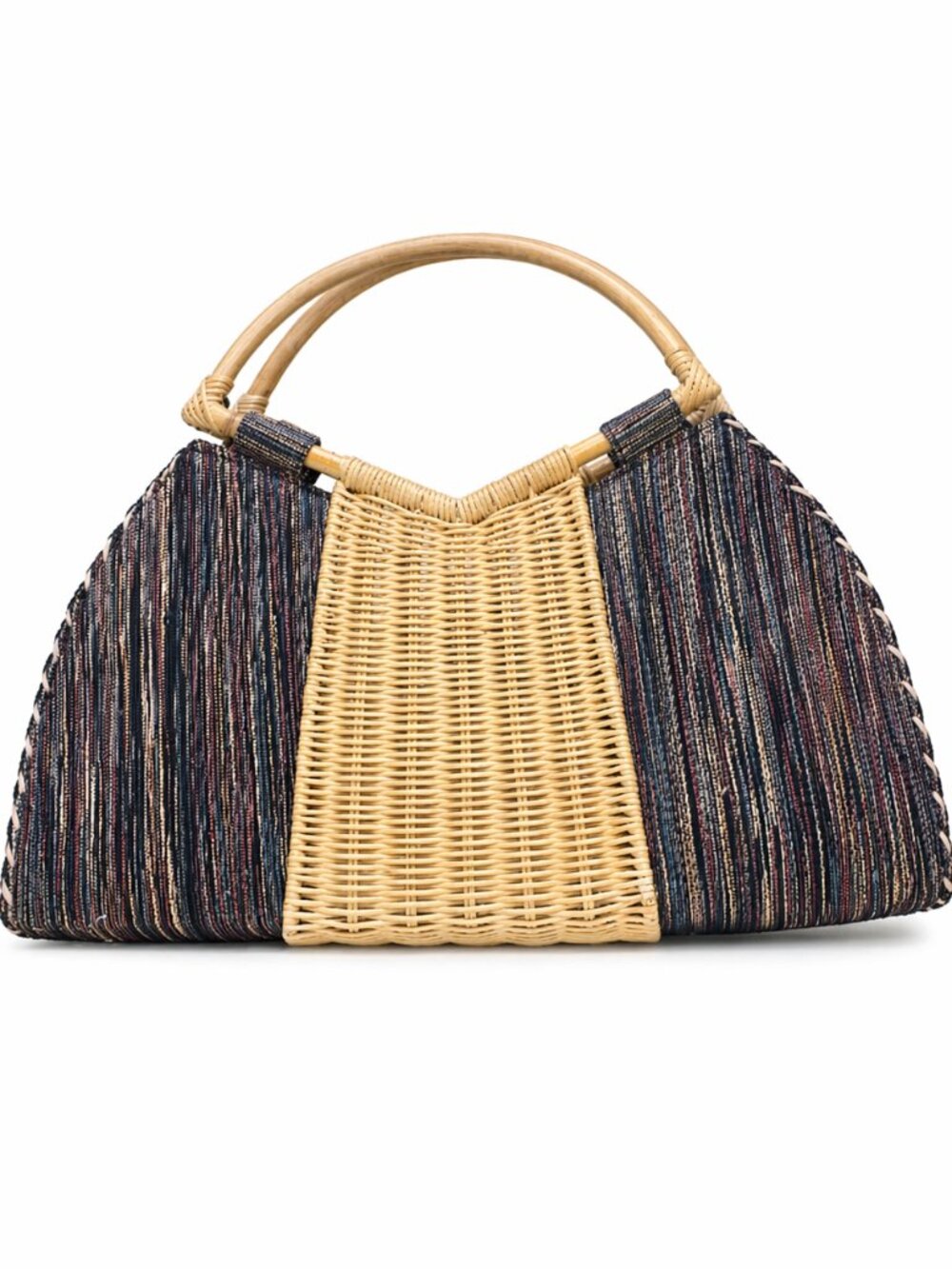 Wicker Handbag with Bamboo Handle